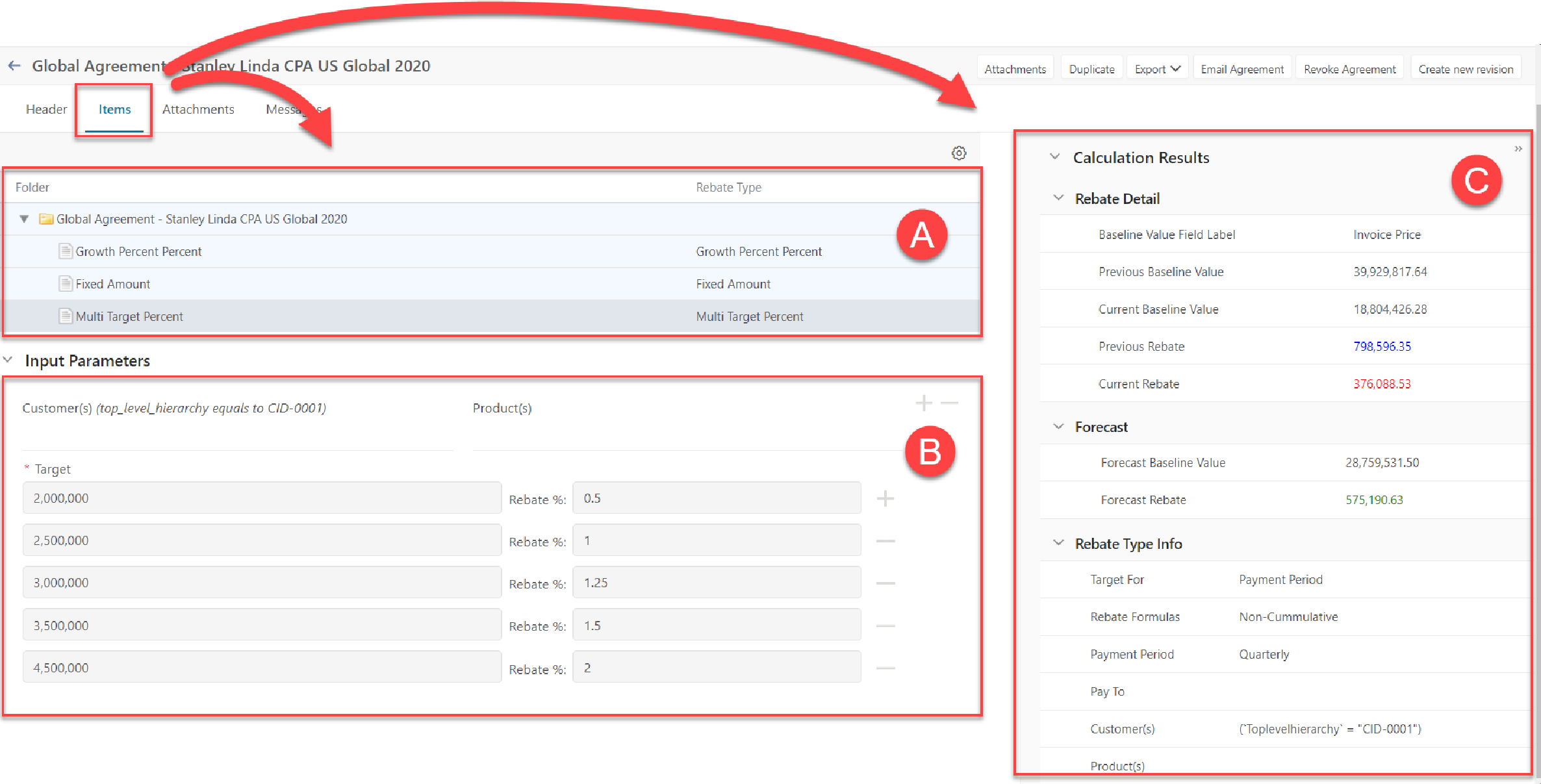 RBA LineItem Example
