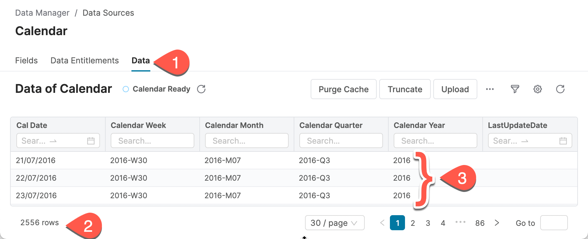 data source calendar data
