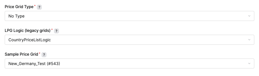Price Grid Discovery Wizard Price Grid Type No Type