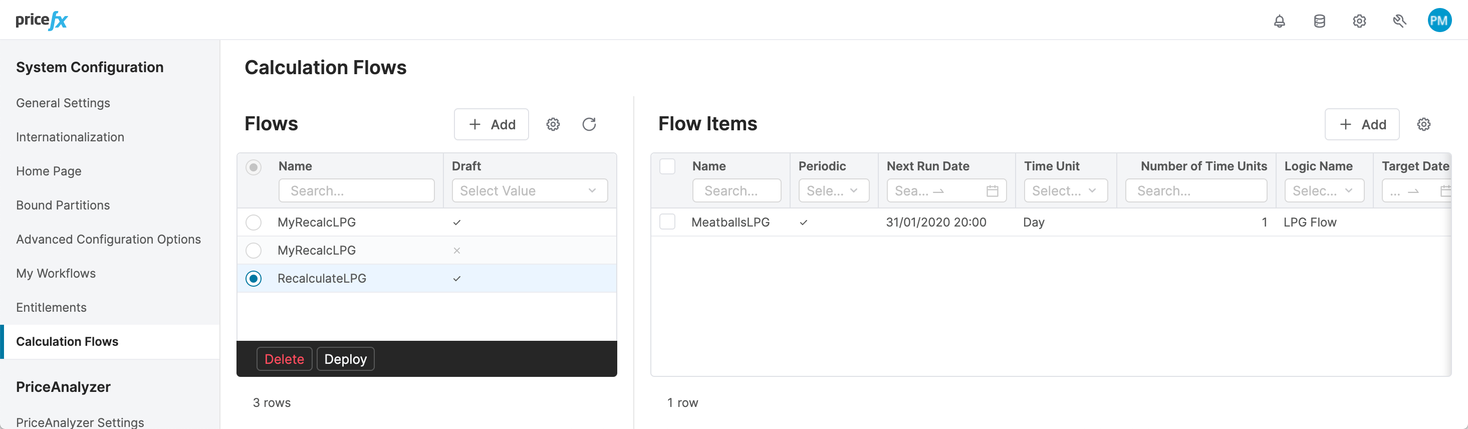 administration calculation flow