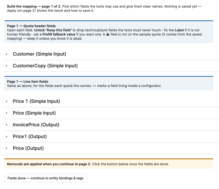 Quote Discovery Wizard Page 1
