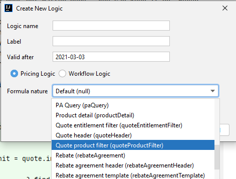 capture quoteProductFilter