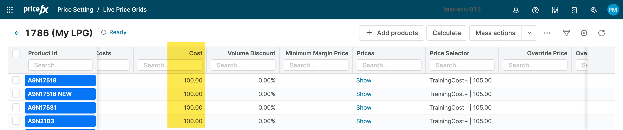 lpg with custom cost
