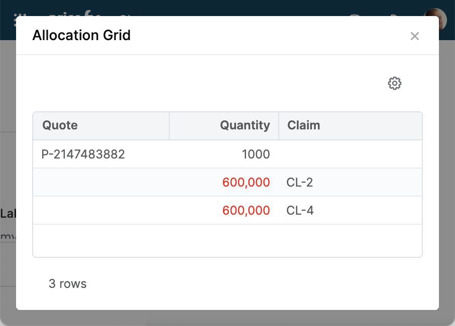 claim allocation grid