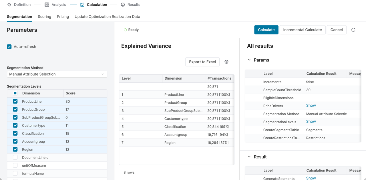 calculation segmentation