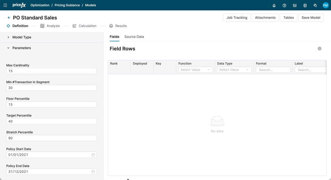 model definition parameters 1
