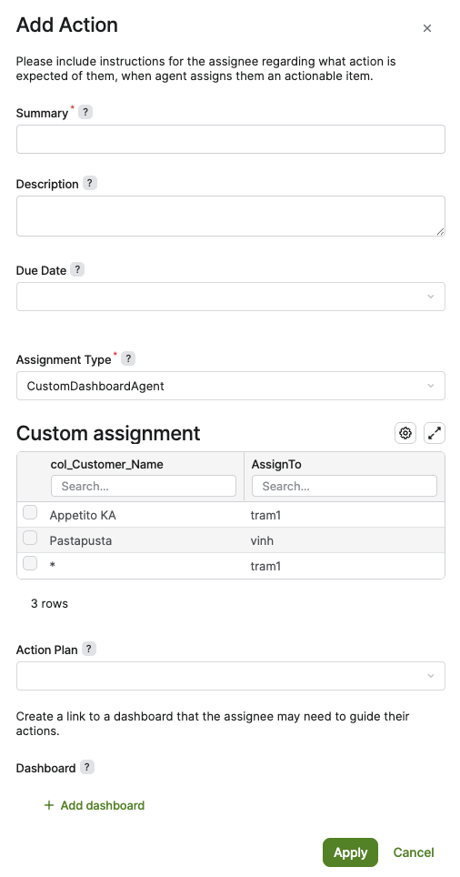 Advanced User Assignment Example - Custom Dashboard Agent | Pricefx ...